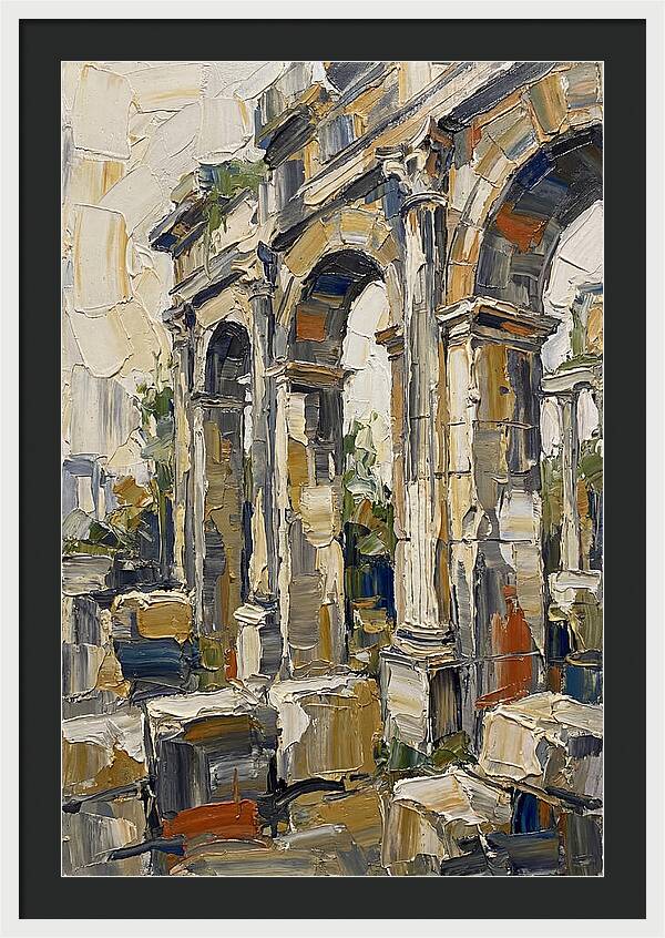 Roman Ruins In Palette Knife Style