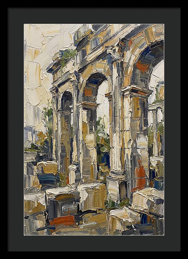 Roman Ruins In Palette Knife Style