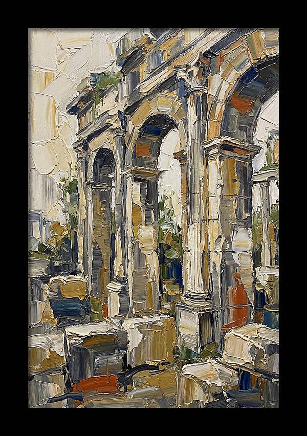 Roman Ruins In Palette Knife Style