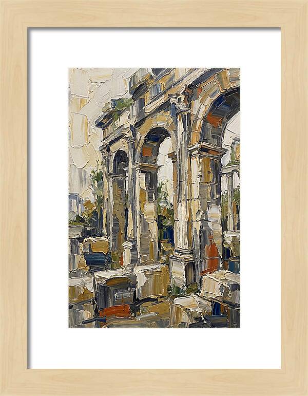 Roman Ruins In Palette Knife Style