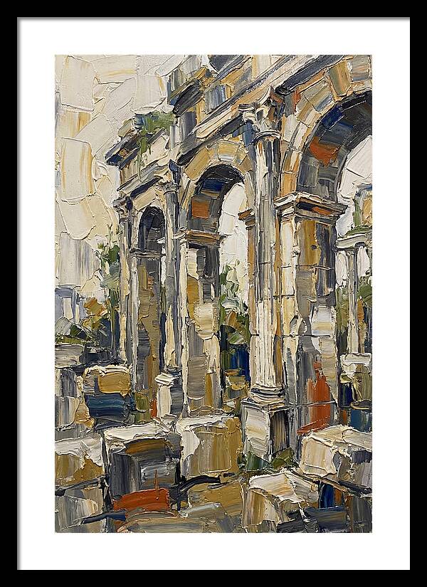 Roman Ruins In Palette Knife Style