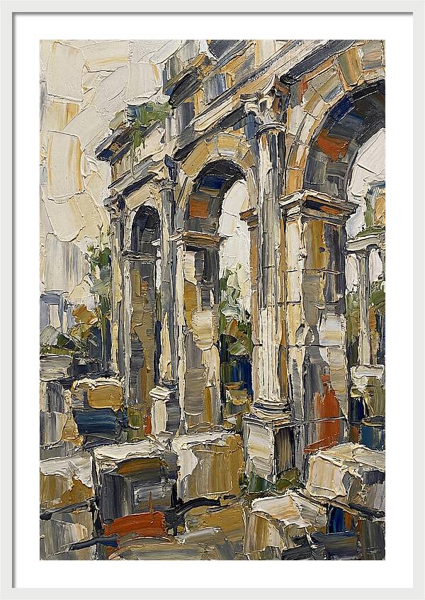 Roman Ruins In Palette Knife Style