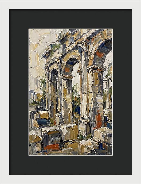 Roman Ruins In Palette Knife Style