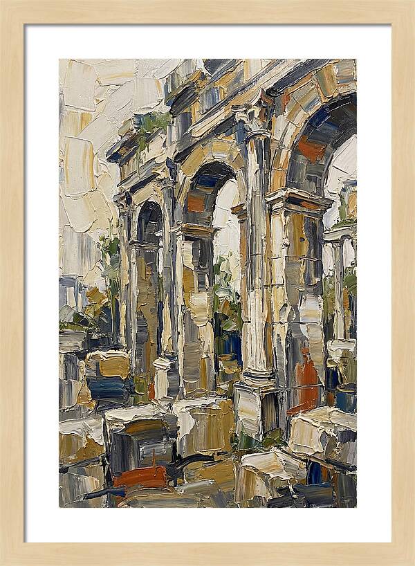 Roman Ruins In Palette Knife Style