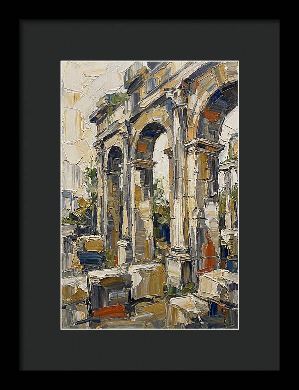 Roman Ruins In Palette Knife Style