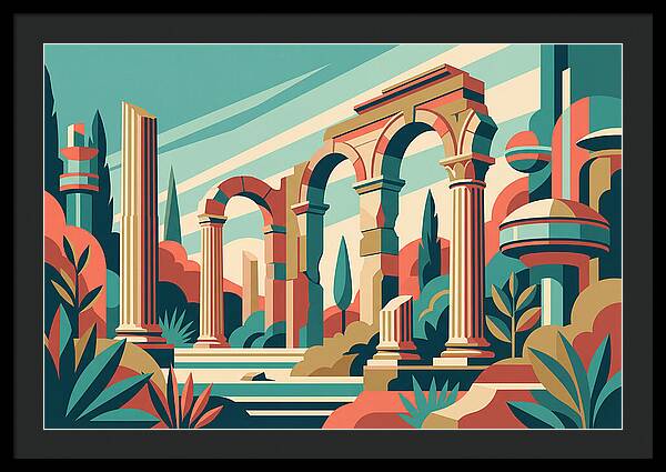 Roman Ruins In Vibrant Colors