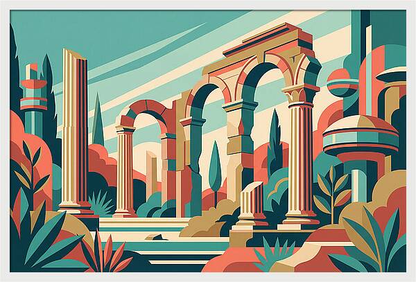 Roman Ruins In Vibrant Colors