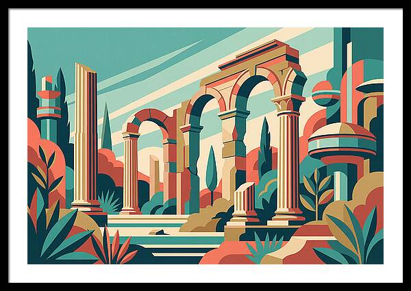 Roman Ruins In Vibrant Colors