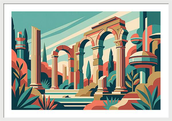 Roman Ruins In Vibrant Colors