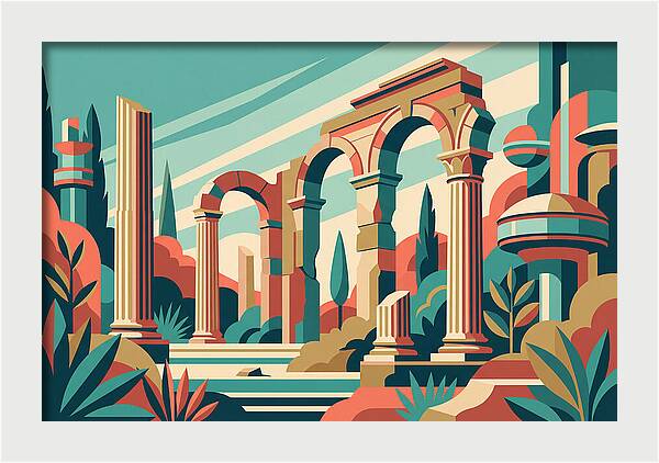 Roman Ruins In Vibrant Colors