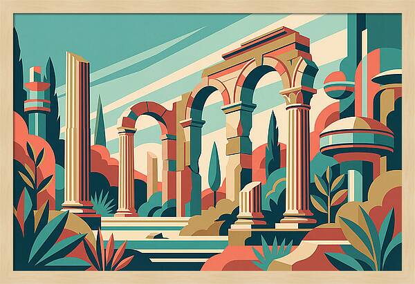 Roman Ruins In Vibrant Colors