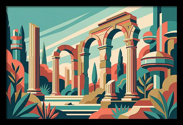 Roman Ruins In Vibrant Colors