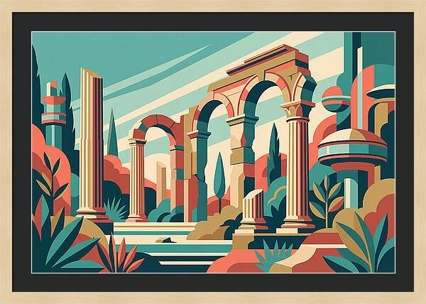 Roman Ruins In Vibrant Colors