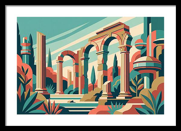Roman Ruins In Vibrant Colors