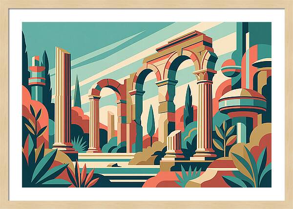 Roman Ruins In Vibrant Colors