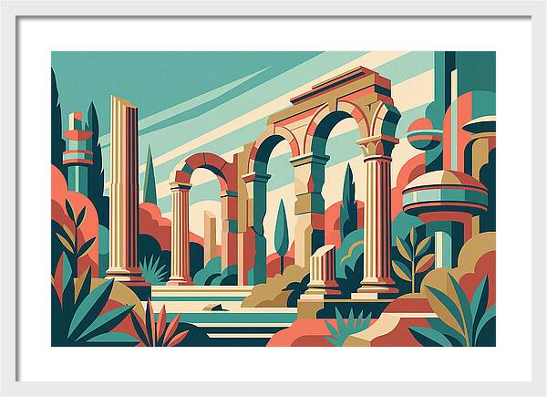 Roman Ruins In Vibrant Colors