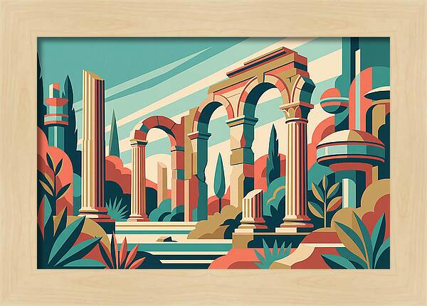 Roman Ruins In Vibrant Colors