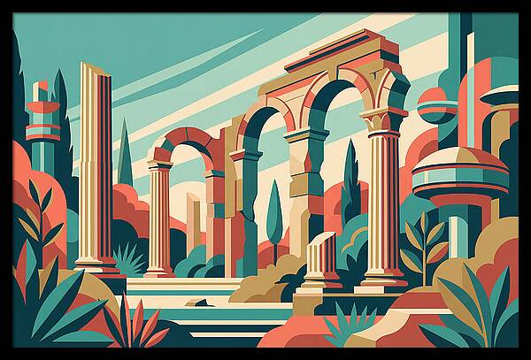 Roman Ruins In Vibrant Colors