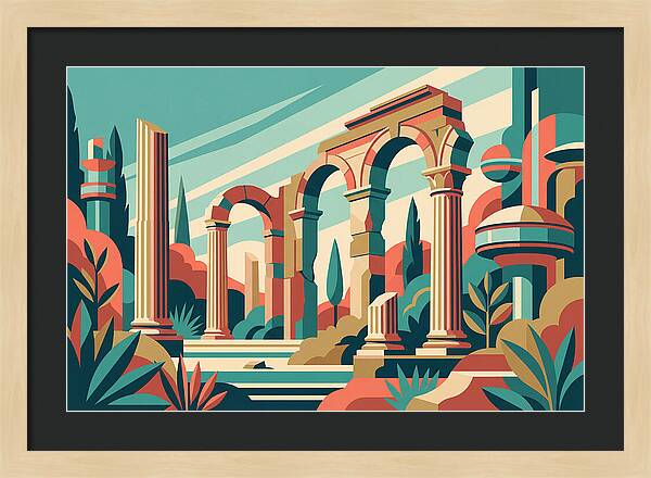Roman Ruins In Vibrant Colors