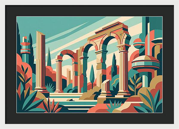 Roman Ruins In Vibrant Colors