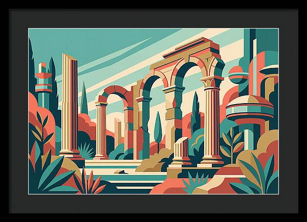 Roman Ruins In Vibrant Colors