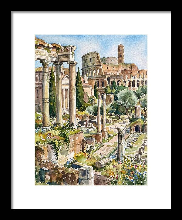 Roman Ruins In Watercolor