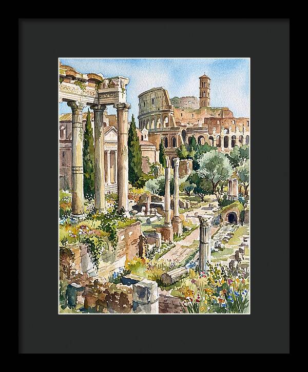 Roman Ruins In Watercolor