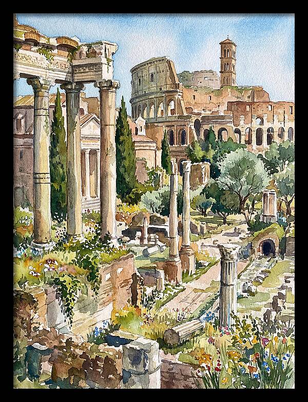 Roman Ruins In Watercolor