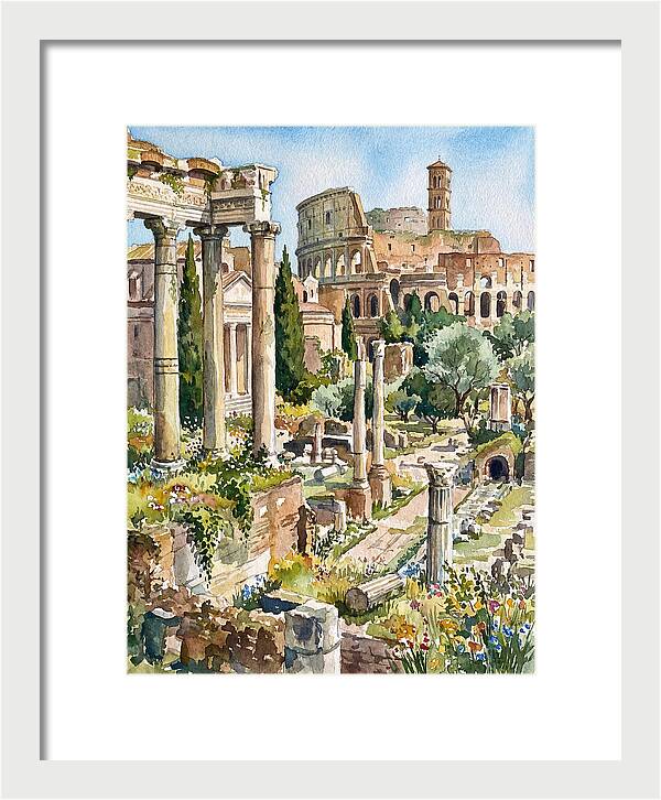 Roman Ruins In Watercolor