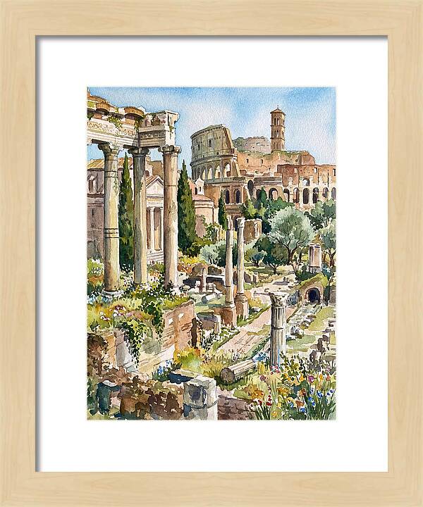 Roman Ruins In Watercolor