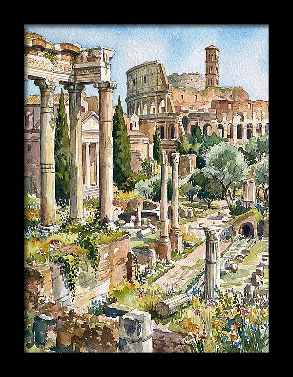 Roman Ruins In Watercolor