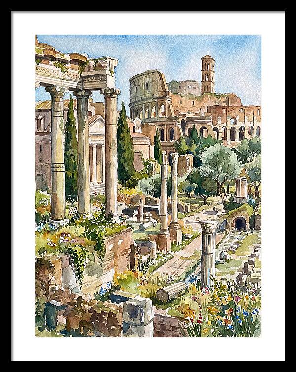 Roman Ruins In Watercolor