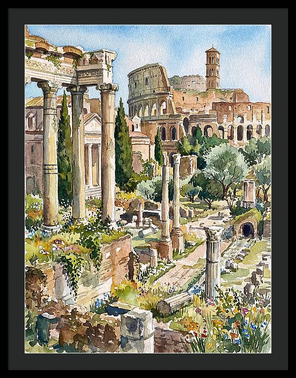 Roman Ruins In Watercolor