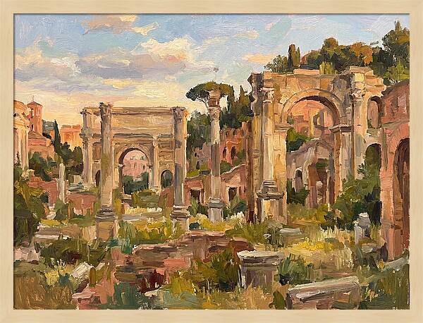 Roman Ruins Under Soft Light