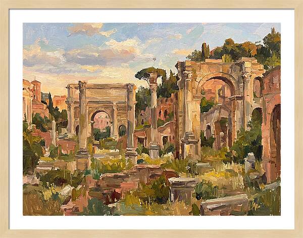 Roman Ruins Under Soft Light