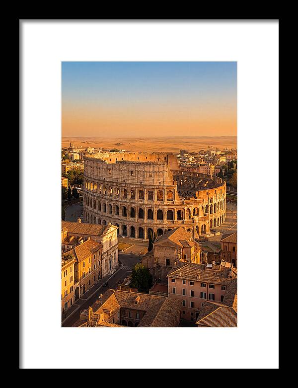 Romes Majestic Colosseum At Dusk