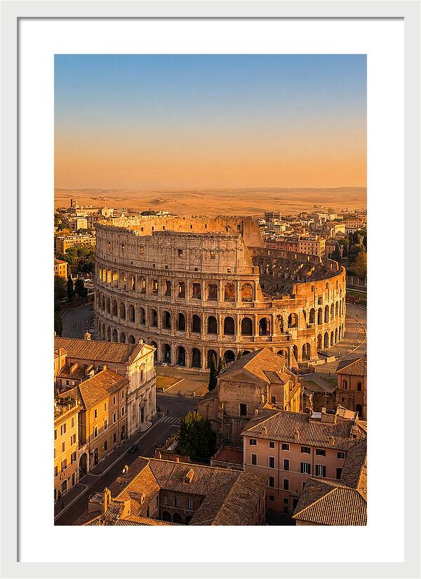 Romes Majestic Colosseum At Dusk