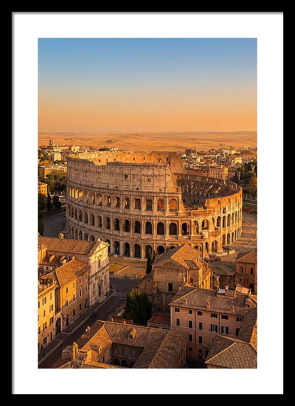 Romes Majestic Colosseum At Dusk