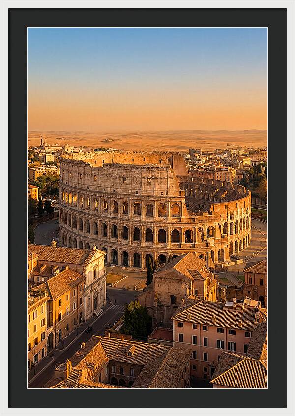 Romes Majestic Colosseum At Dusk