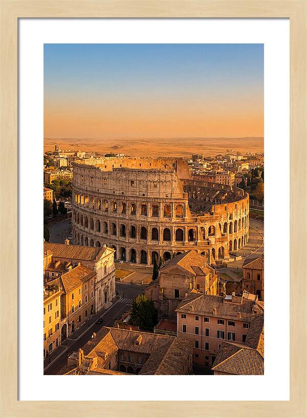 Romes Majestic Colosseum At Dusk