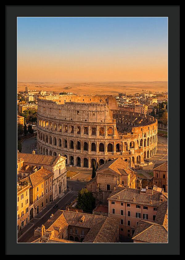 Romes Majestic Colosseum At Dusk