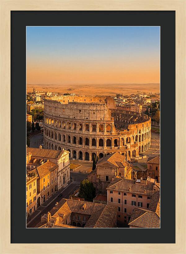 Romes Majestic Colosseum At Dusk