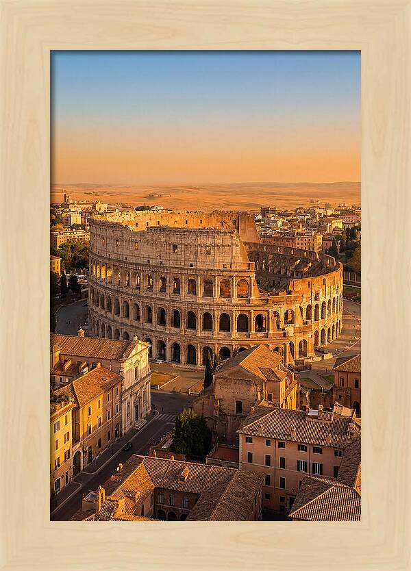Romes Majestic Colosseum At Dusk