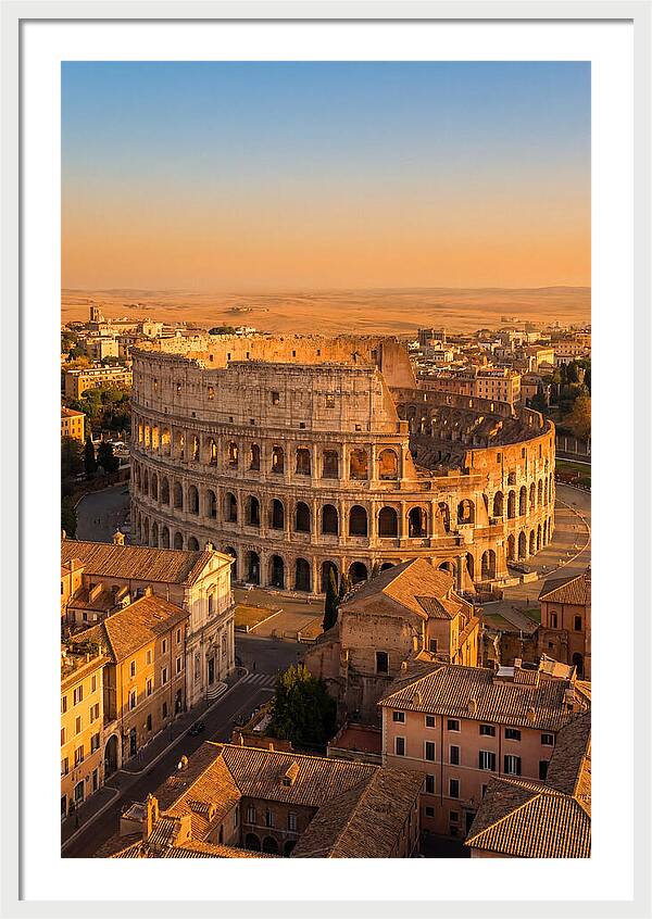 Romes Majestic Colosseum At Dusk