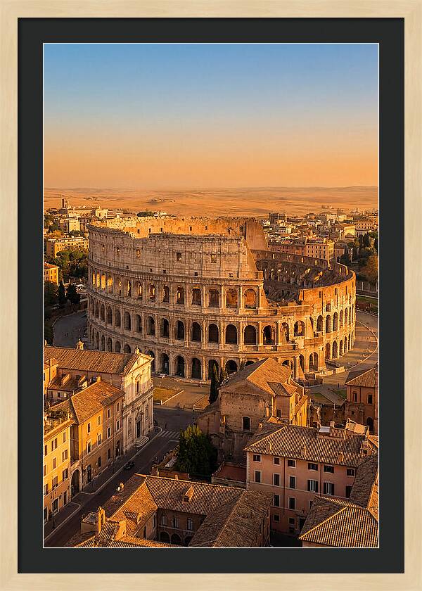 Romes Majestic Colosseum At Dusk