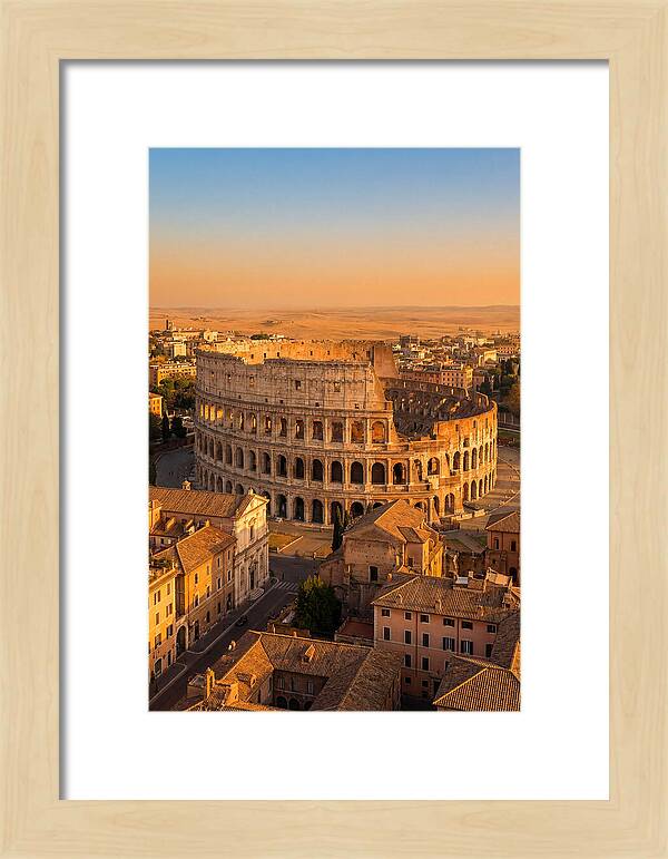 Romes Majestic Colosseum At Dusk