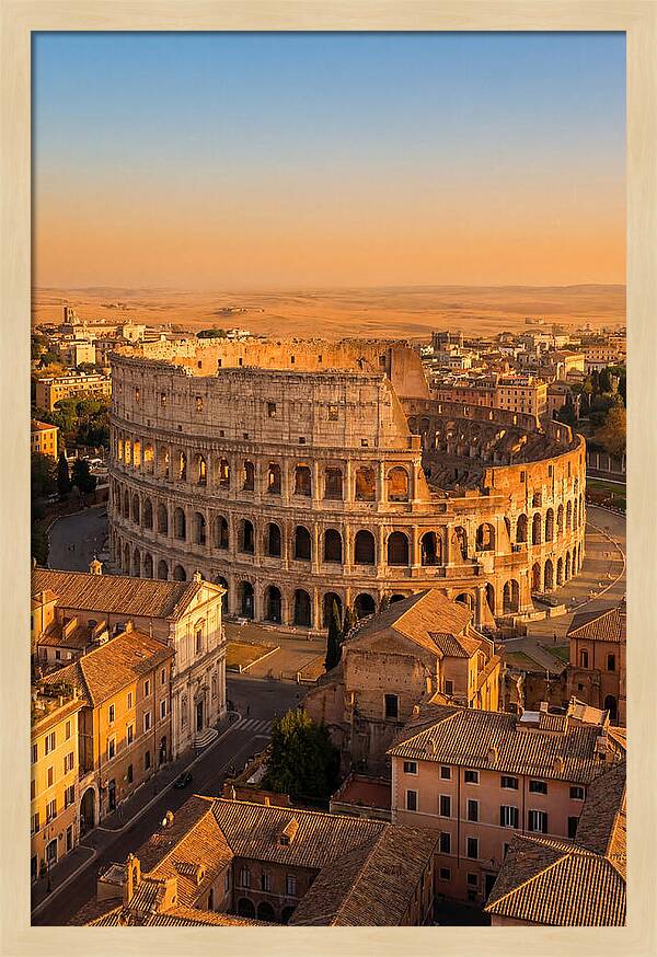 Romes Majestic Colosseum At Dusk