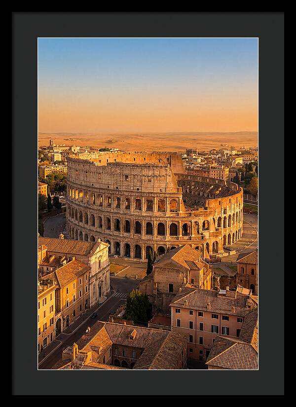 Romes Majestic Colosseum At Dusk