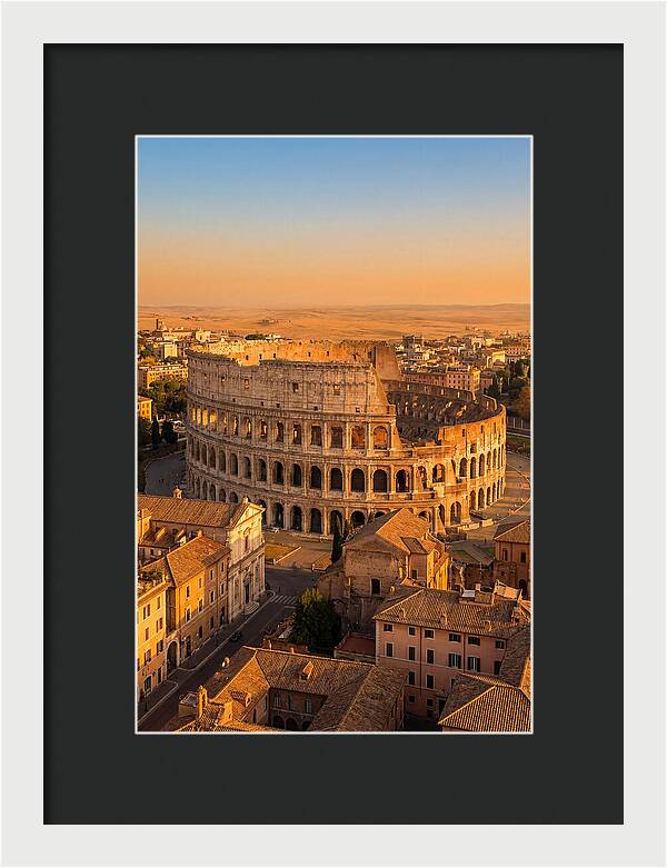 Romes Majestic Colosseum At Dusk