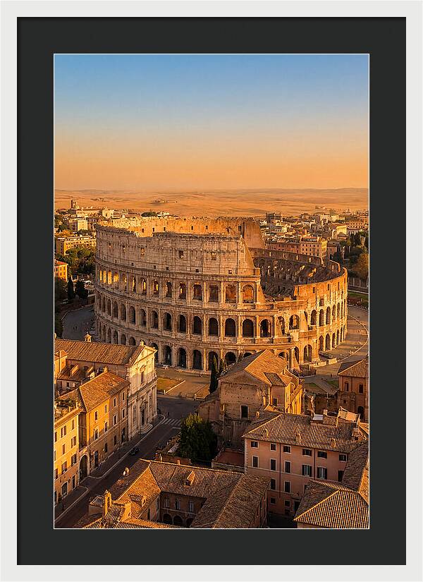 Romes Majestic Colosseum At Dusk
